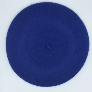 Blue knit wool French beret